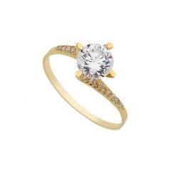Beelo Gold 14K Altın Tek Taş Yüzük TYTT145