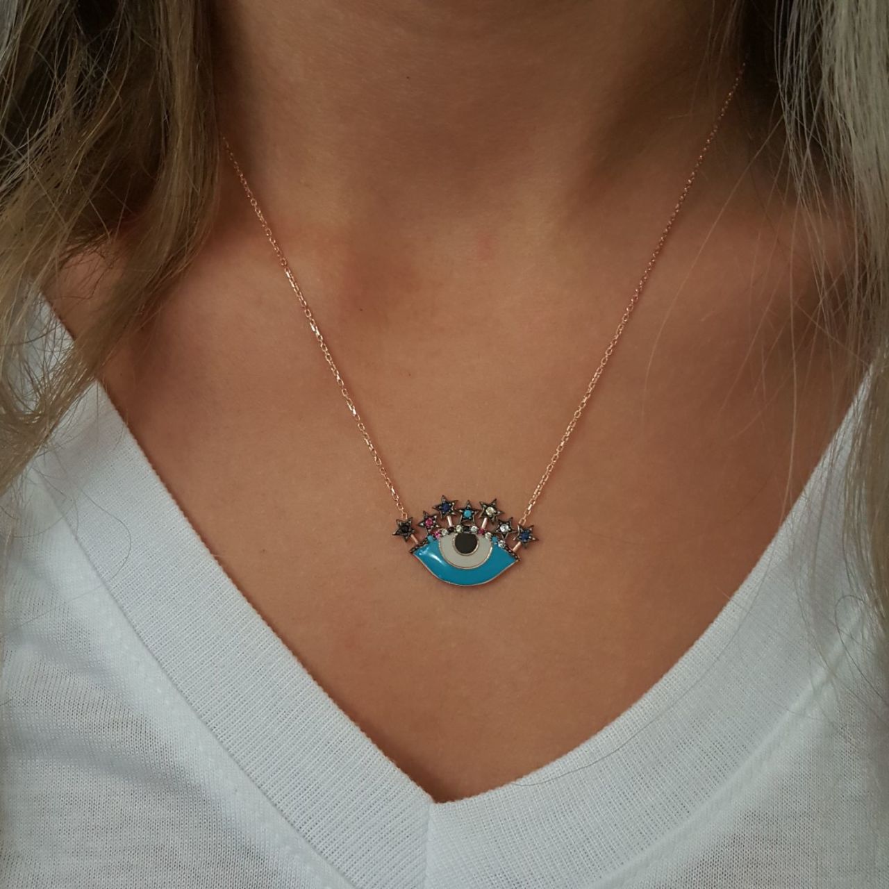 Beelo Silver 925K Gümüş Nazar Göz Kolye