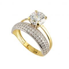 Beelo Gold 14K Altın Alyans Tek Taş Yüzük TYTT168