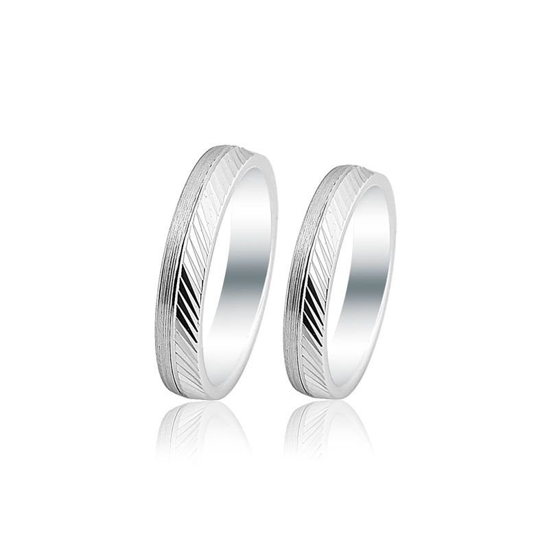 Beelo Gold 14K Altın 4 mm Alyans İkili Set Yüzük
