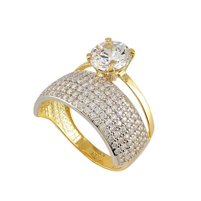 Beelo Gold 14K Altın Alyans Tek Taş Yüzük TYTT176