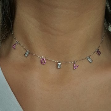 Beelo Silver 925K Gümüş Choker Love  Kolye