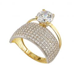 Beelo Gold 14K Altın Alyans Tek Taş Yüzük TYTT178