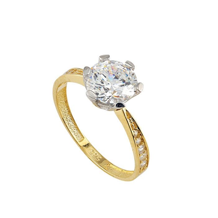 Beelo Gold 14K Altın Tek Taş Yüzük TYTT189