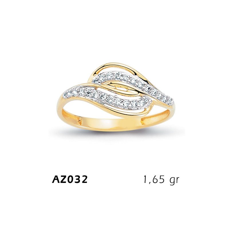 Beelo Gold 14K Altın Tasarım Yüzük BGAZ032