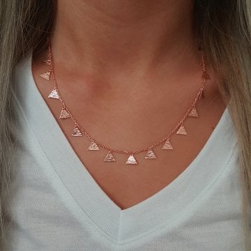Beelo Silver 925K Gümüş Tasarım Üçgen Kolye