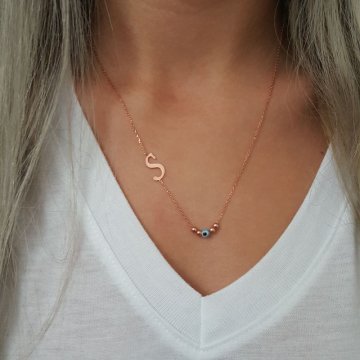 Beelo Silver 925K Gümüş Harf Kolye
