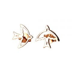 Beelo Gold 14K Rose Altın Kırlangıç Küpe BG001