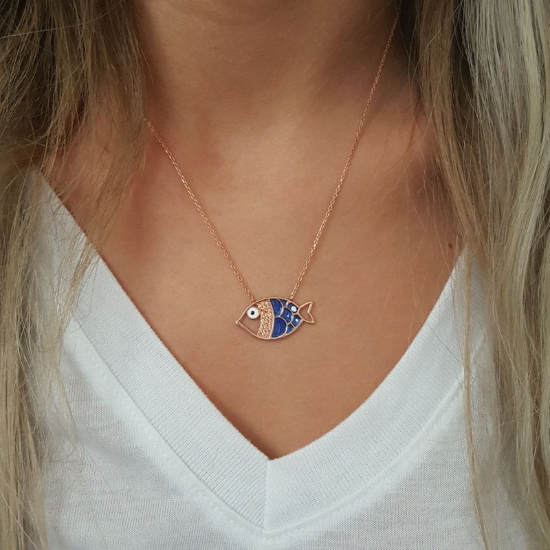 Beelo Silver 925K Gümüş Balık Kolye