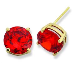 Beelo Gold 14K Altın Tek Taş Küpe
