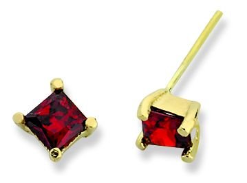 Beelo Gold 14K Altın Tek Taş Küpe