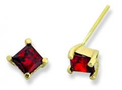 Beelo Gold 14K Altın Tek Taş Küpe