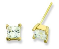 Beelo Gold 14K Altın Tek Taş Küpe