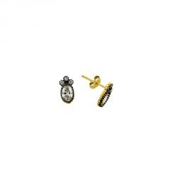 Beelo Gold 14K  Zirkon Altın Küpe