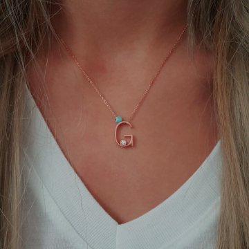 Beelo Silver 925K Gümüş Nazar Harf Kolye