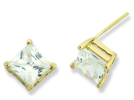 Beelo Gold 14K Altın Tek Taş Küpe