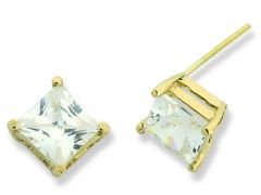 Beelo Gold 14K Altın Tek Taş Küpe