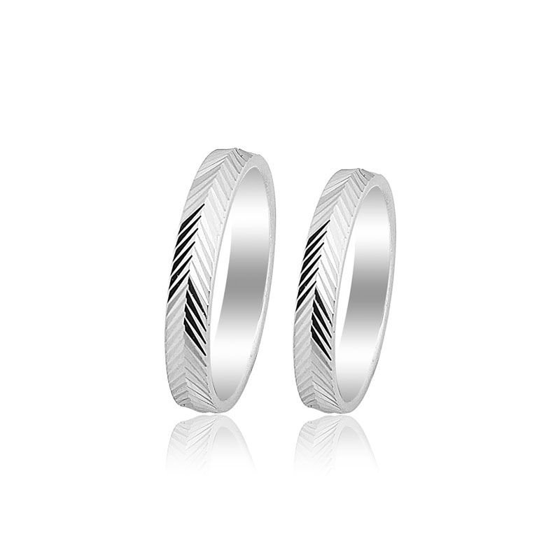 Beelo Gold 14K Altın 4 mm Alyans İkili Set Yüzük