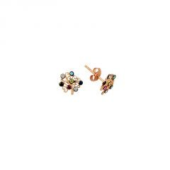 Beelo Gold 14K  Zirkon Hayatağacı Altın Küpe