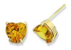 Beelo Gold 14K Altın Tek Taş Kalp Küpe