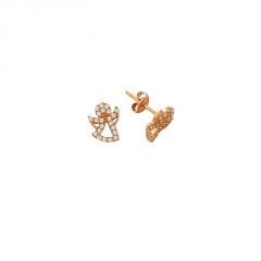 Beelo Gold 14K  Zirkon Melek Altın Küpe
