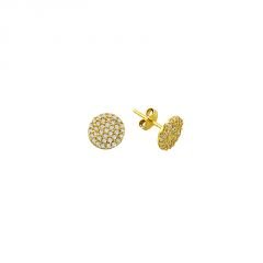 Beelo Gold 14K  Zirkon Tasarım Altın Küpe