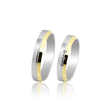 Beelo Gold 14K Altın 4 mm Alyans İkili Set Yüzük