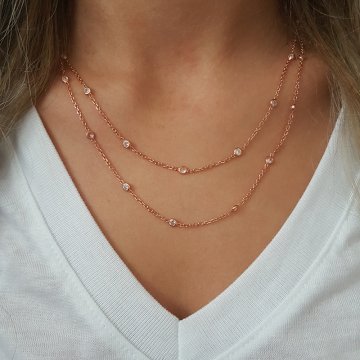 Beelo Silver 925K Gümüş Tasarım Taşlı Uzun Kolye