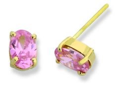 Beelo Gold 14K Altın Tek Taş Küpe
