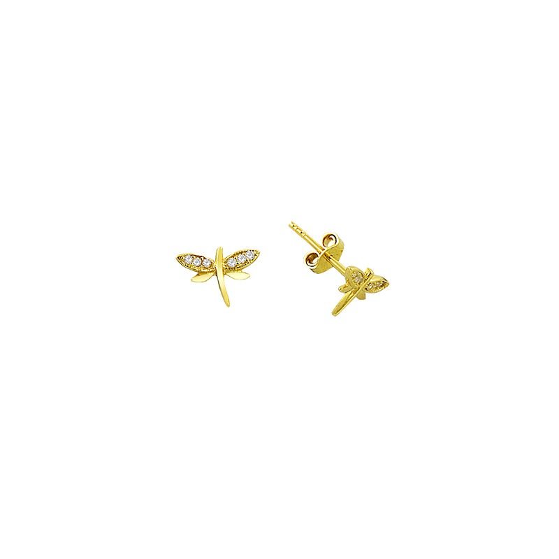 Beelo Gold 14K Altın Yusufçuk Tasarım Küpe