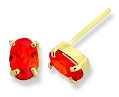 Beelo Gold 14K Altın Tek Taş Küpe