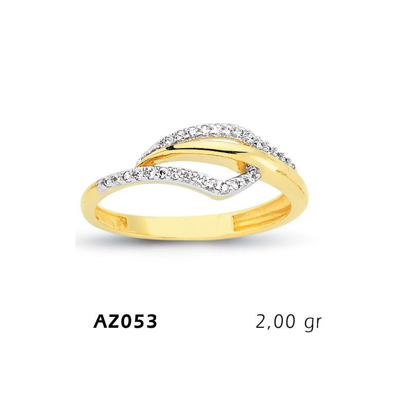 Beelo Gold 14K Altın Tasarım Yüzük BGAZ053