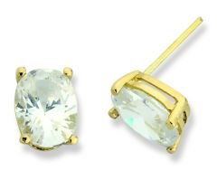 Beelo Gold 14K Altın Tek Taş Küpe