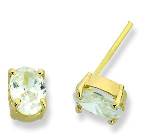 Beelo Gold 14K Altın Tek Taş Küpe