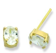Beelo Gold 14K Altın Tek Taş Küpe
