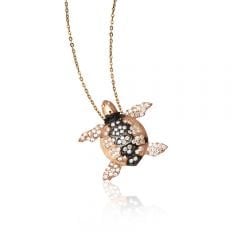Beelo Silver Rose Altın K. 925K Gümüş Kaplumbağa Kolye