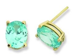 Beelo Gold 14K Altın Tek Taş Küpe