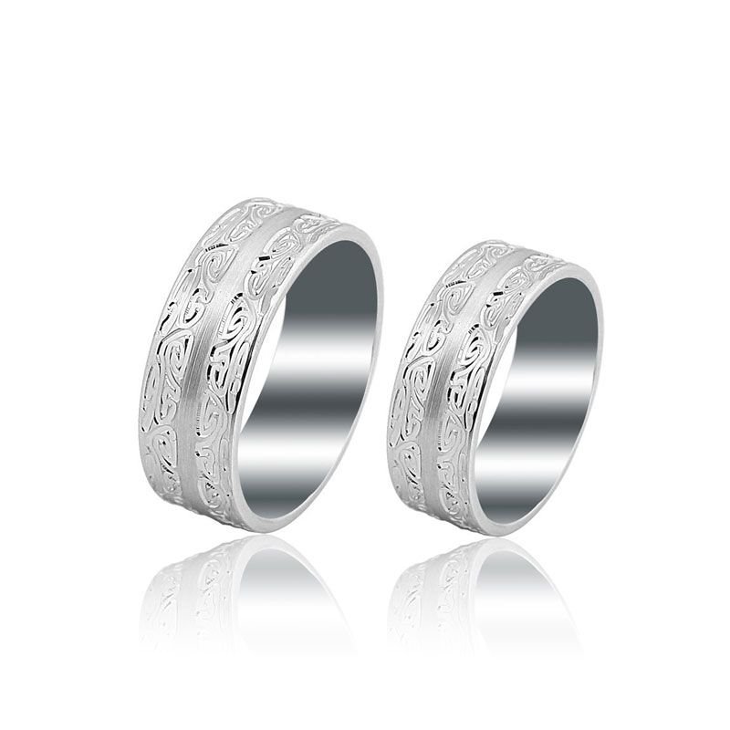 Beelo Gold 14K Altın 8 mm Alyans İkili Set Yüzük