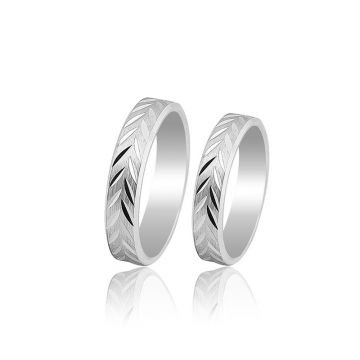Beelo Gold 14K Altın 4 mm Alyans İkili Set Yüzük