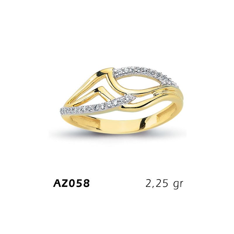 Beelo Gold 14K Altın Tasarım Yüzük BGAZ058
