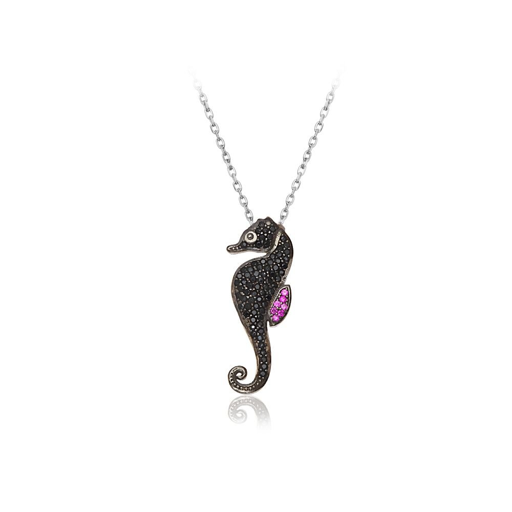 Beelo Silver Rose 925K Gümüş Deniz Atı Kolye