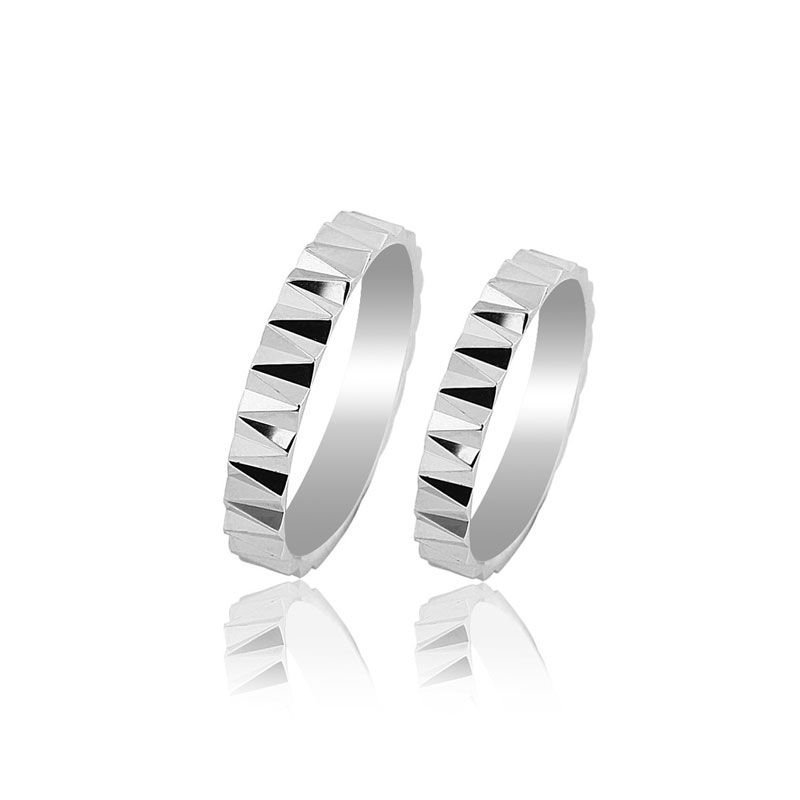 Beelo Gold 14K Altın 4 mm Alyans İkili Set Yüzük