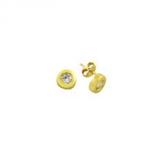 Beelo Gold 14K  Zirkon Tasarım Altın Küpe