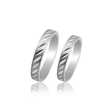 Beelo Gold 14K Altın 4 mm Alyans İkili Set Yüzük