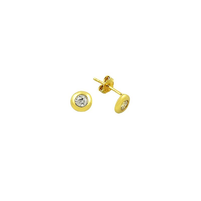 Beelo Gold 14K  Zirkon Tasarım Altın Küpe