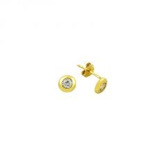 Beelo Gold 14K  Zirkon Tasarım Altın Küpe
