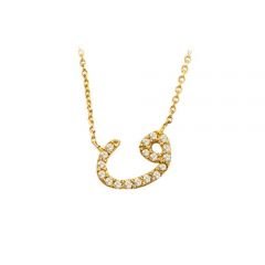 Beelo Gold 14K Altın Taşlı Vav Kolye BGKL019