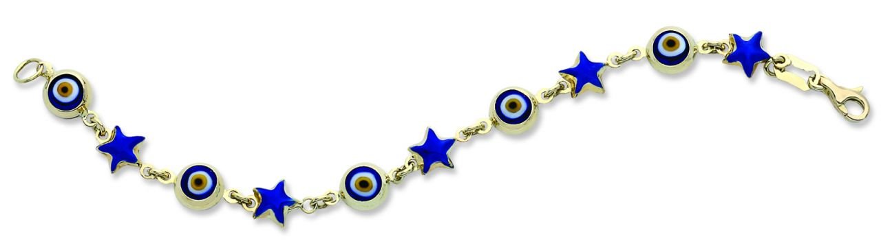 Beelo Gold 14K Altın Yıldız Çocuk Nazar  Bileklik CML028