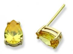 Beelo Gold 14K Altın Tek Taş Su Damlası Küpe
