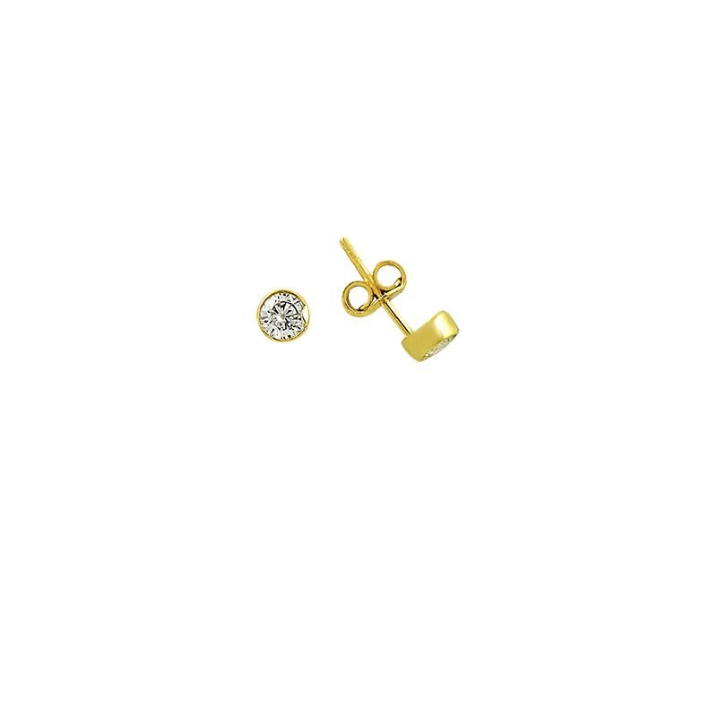Beelo Gold 14K  Zirkon Tasarım Altın Küpe